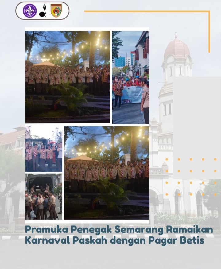 Pramuka Penegak Semarang Ramaikan Karnaval Paskah dengan Pagar Betis