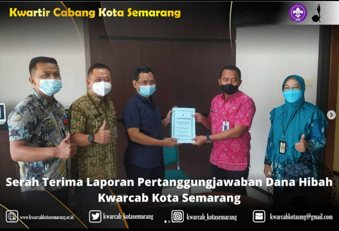 Serah Terima Laporan Pertanggungjawaban Dana Hibah Kwarcab Kota Semarang