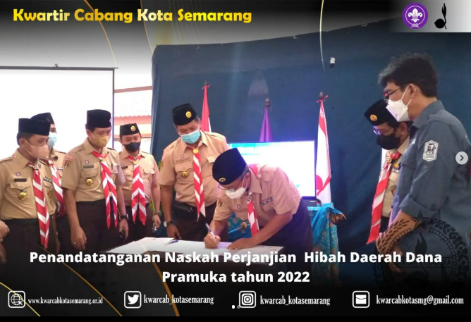 Penandatanganan Naskah Perjanjian Hibah Daerah Dana pramuka tahun 2022