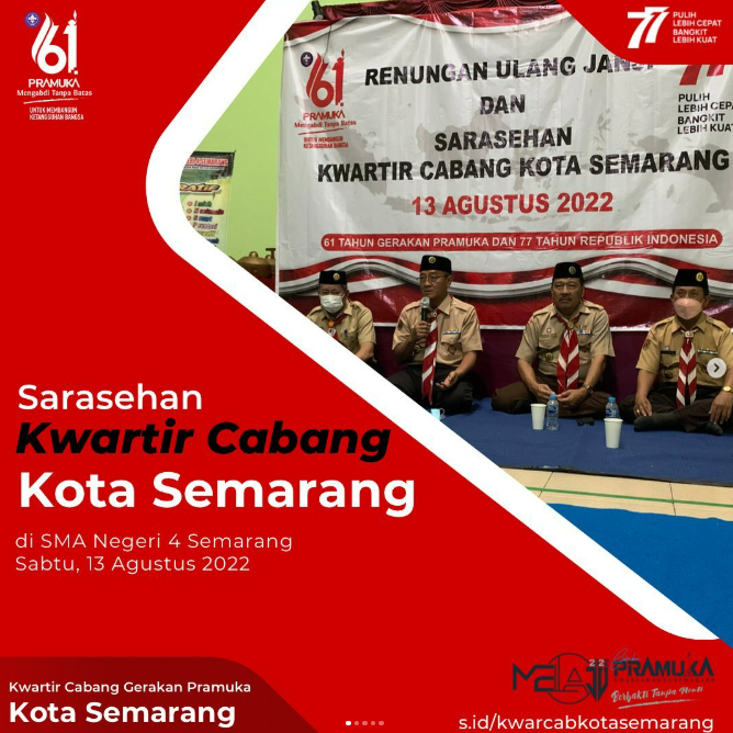Sarasehan Pramuka Perkuat Spirit Kebersamaan Usai Renungan dan Ulang Janji Kwarcab Kota Semarang