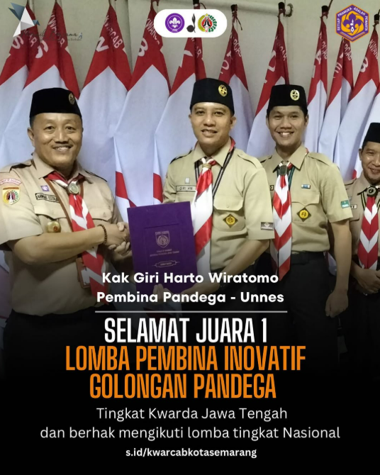 Selamat! Kak Giri Harto Wiratomo Raih Juara 1 Lomba Pembina Inovatif Tingkat Kwarda Jateng