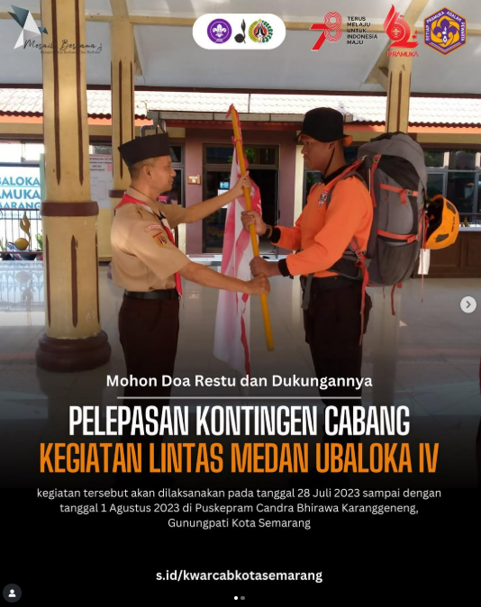 Pelepasan Kontingen Kwarcab Kota Semarang untuk Kegiatan Lintas Medan Ubaloka IV Tingkat Kwarda Jawa Tengah