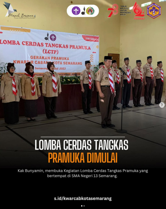 Lomba Cepat Tepat Pramuka Kwarcab Kota Semarang Resmi Dibuka, Tingkatkan Wawasan dan Daya Saing Antar Golongan