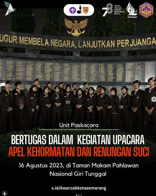 Unit Paskacara Kota Semarang Ikuti Apel Kehormatan dan Renungan Suci di TMP Giri Tunggal