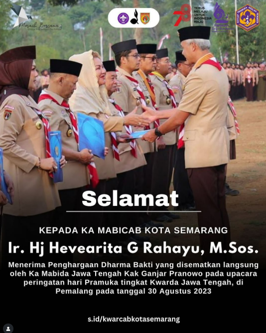 Kak @mbakitasmg Terima Penghargaan Dharma Bakti dari KaMabida Jawa Tengah Kak @ganjar_pranowo