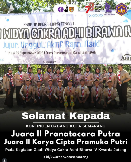 Kontingen Kota Semarang Raih Prestasi Gemilang di Gladi Widya Cakra Adhi Birawa IV Kwarda Jawa Tengah